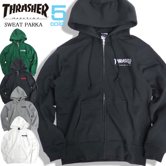 thrasher zip up hoodie