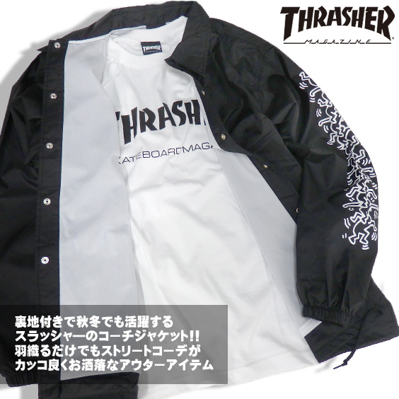 楽天市場 Thrasher ジャケット キースヘリング コーチジャケット メンズ Keith Haring コラボアイテム ライトアウター キース ヘリング スラッシャー ロゴ プリント Thrasher Magazine スケーターファッション スラッシャーマガジン Thrasher 076 ｒｅｎｏｖａｔｉｏ