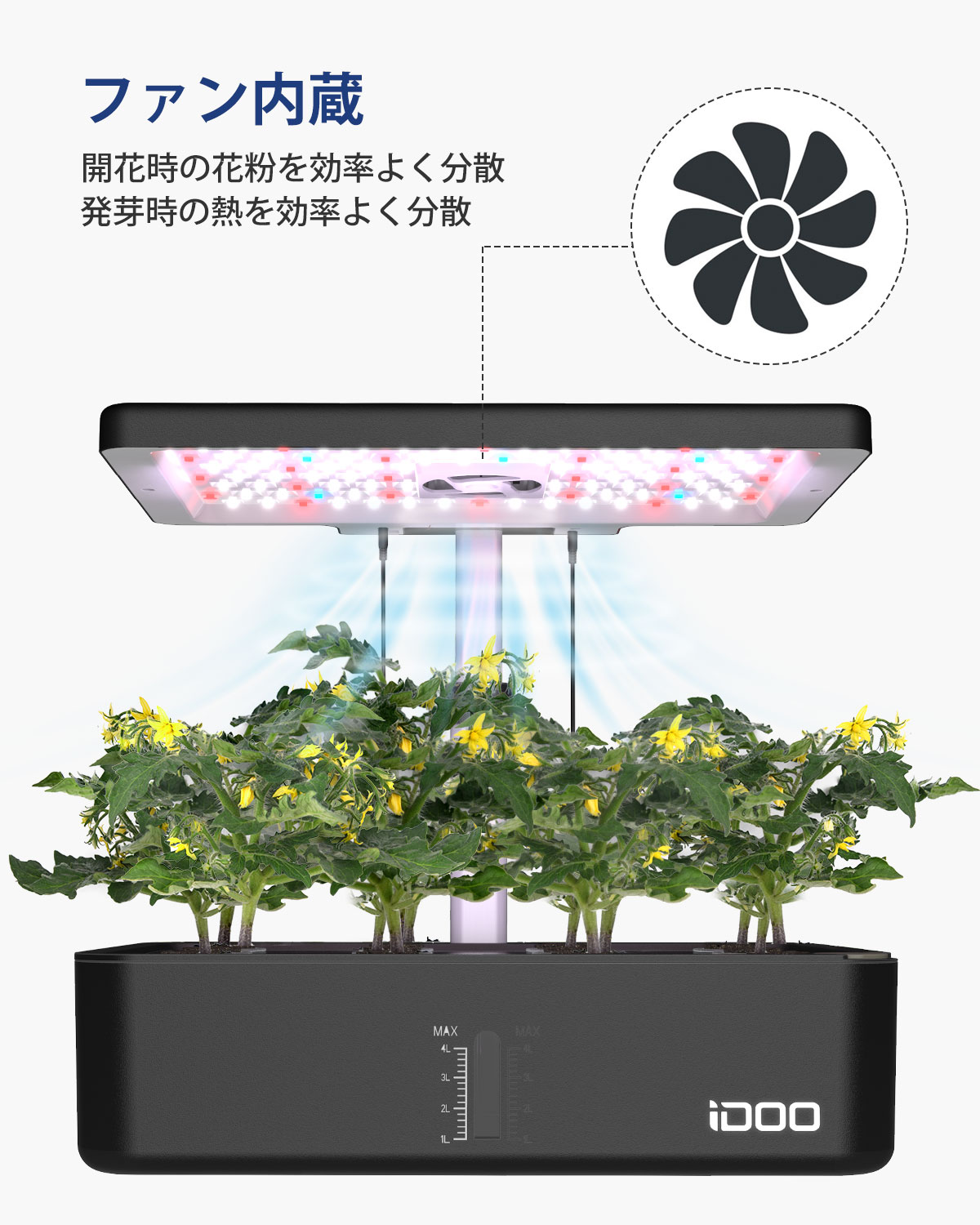 室内植物育成 水耕栽培LEDライト 四角型 2台