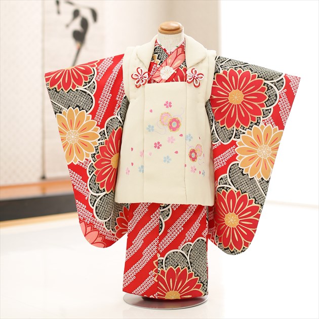 楽天市場】七五三レンタル 3歳 女の子 f1113 被布セット 着物レンタル