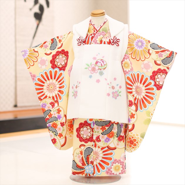 楽天市場】【レンタル】3歳 女の子 着物 七五三レンタル f1274 被布