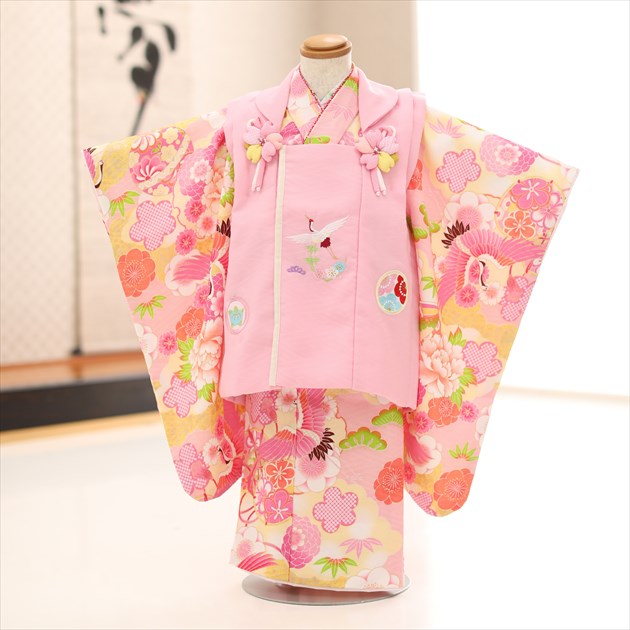 【賃借】３歳 御姉さん お召しもの 七五三賃借 f1460 厚地の外套仕掛ける 753 厚地の外套 貸お召しもの ３才 御芽出度 着物 赤ちゃんお召しもの 一般受け 愛くるしげお召しもの  生まれ落ちる日 hifu 映し絵読みもの無料お持て成し 2022「式部浪漫」ブランド名 サクラ色絢爛彩華と吉祥鳳凰