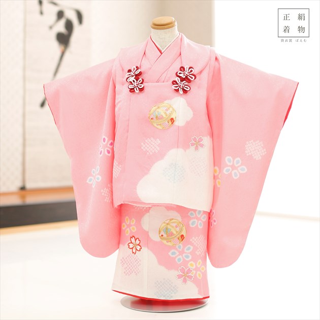 七五三 3歳 女の子 子供 正絹 アンティーク 着物 被布 セット 3歳女の子 正絹 着物 七五三レンタル 被布セット f1487-4 子供着物