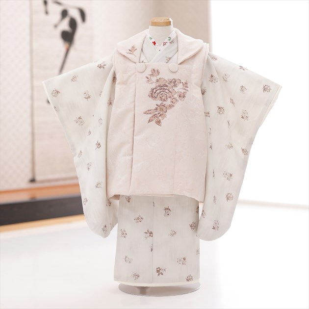 【賃借】３歳 御姉さん お召しもの 七五三賃借 f1494-2 厚地の外套仕掛ける お召しもの賃借 753 厚地の外套 貸お召しもの ３才 御芽出度 着物 赤ちゃんお召しもの 一般受け 今めかしい 愛くるしげ 生まれ落ちる日 hifu 映し絵読みもの無料お持て成し 2022 「JILLSTUART」ミルキーホワイトモダン