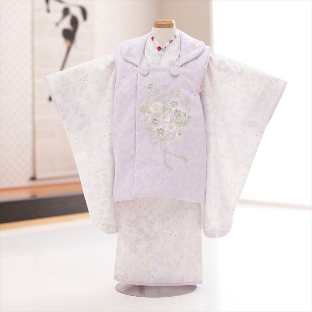 【賃借】３歳 御姉さん お召しもの 七五三賃借 f1492 厚地の外套仕掛ける お召しもの賃借 753 厚地の外套 貸お召しもの ３才 御芽出度 着物 赤ちゃんお召しもの 一般受け 今めかしい 愛くるしげ 生まれ落ちる日 hifu 映し絵読みもの無料お持て成し 2022「Kamishibai」ブランド名 ライトパープル吉祥慶華