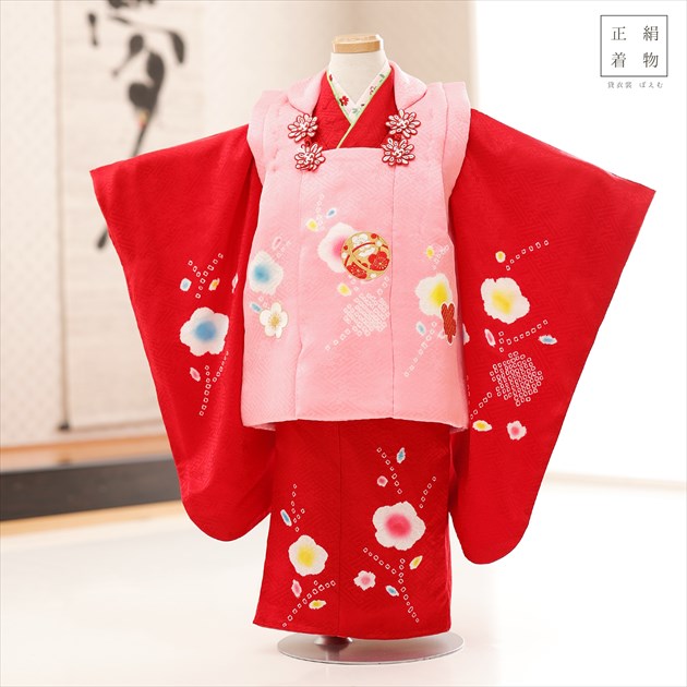 楽天市場】3歳 女の子 正絹 着物レンタル f1506 七五三レンタル 被布