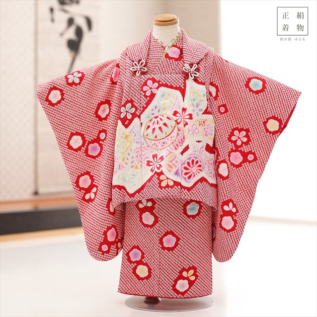 楽天市場】3歳 女の子 正絹 着物レンタル 七五三 f1422 被布セット 絹