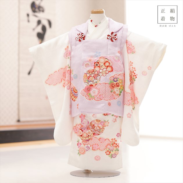 楽天市場】3歳 女の子 正絹 着物レンタル f1516 七五三レンタル 被布