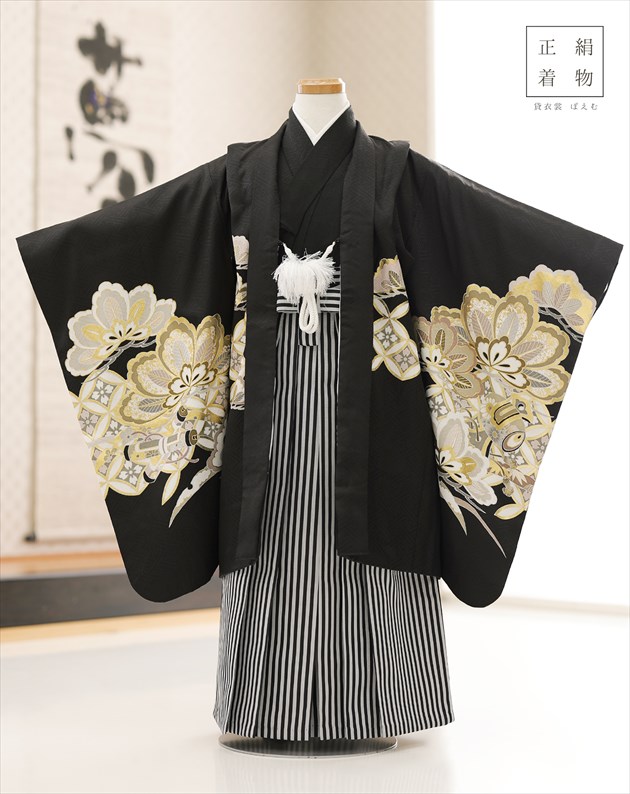 楽天市場】5歳 男の子 753 正絹 着物レンタル d5604 七五三レンタル