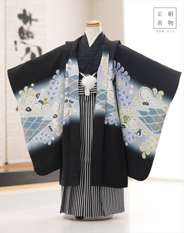 楽天市場】5歳 男の子 753 正絹 着物レンタル d5604 七五三レンタル
