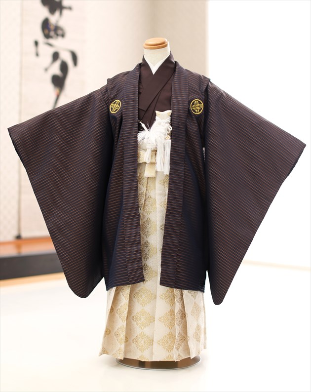 レンタル 七五三 男の子 5歳 着物レンタル D5428 歳男の子 袴レンタル 753 貸衣装 卒園式 着物レンタル 子供着物 羽織袴 結婚式 5才 七草祝い かっこいい おしゃれ 無地 21 フォトブックプレゼント 花わらべ ブランド シンプルブラウン モダン Sobolewscy Pl