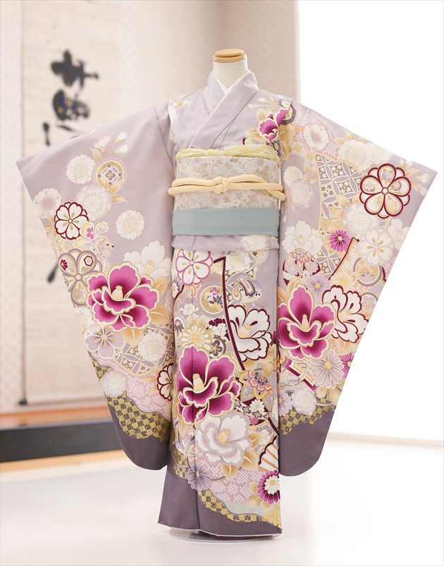 七五三 ７歳 女の子 着物レンタル j7354 フルセット 753 子供着物 ６歳 ７才 結婚式 七草祝い 人気 レトロ モダン かわいい おしゃれ 貸衣装 発表会 2023 フォトブックプレゼント 高級「しゃれっこ」ブランド 上品なくすみ紫に絢爛慶麗花【fy16REN07】【レンタル】｜貸衣裳　ぽえむ