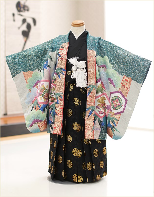 着物セット 今ならほぼ即納 ４歳 卒園式 袴レンタル フルセット 100cm 110cm 753 着物レンタル D4164 七五三レンタル 男の子 レンタル 5歳 ５才 緑金箔に慶びの武勇龍兜 子供着物 かっこいい モダン レトロ 人気 羽織 貸衣装 七草祝い Beachsidecliniccr Com