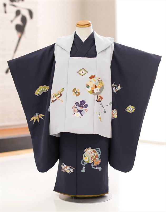 【楽天市場】七五三 3歳 男の子 正絹 着物レンタル df024 被布セット 子供着物 753レンタル 貸衣装