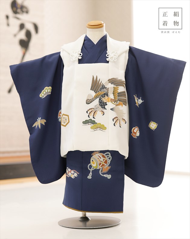 楽天市場】七五三 3歳 男の子 正絹 着物レンタル df023 被布