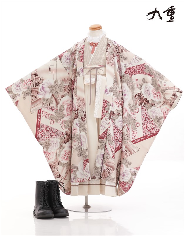 優先配送 袴レンタル 女の子 卒園式や七五三にオススメ おしゃれ袴ブーツ仕様 七五三 着物袴 おしゃれ 7歳 レンタル袴 女の子 キッズ ベビー マタニティ 幼稚園 卒園式 H7908 身長約115cm 128cm の6歳前後対応 保育園 753 フルセット レンタル袴 子供着物 卒業式