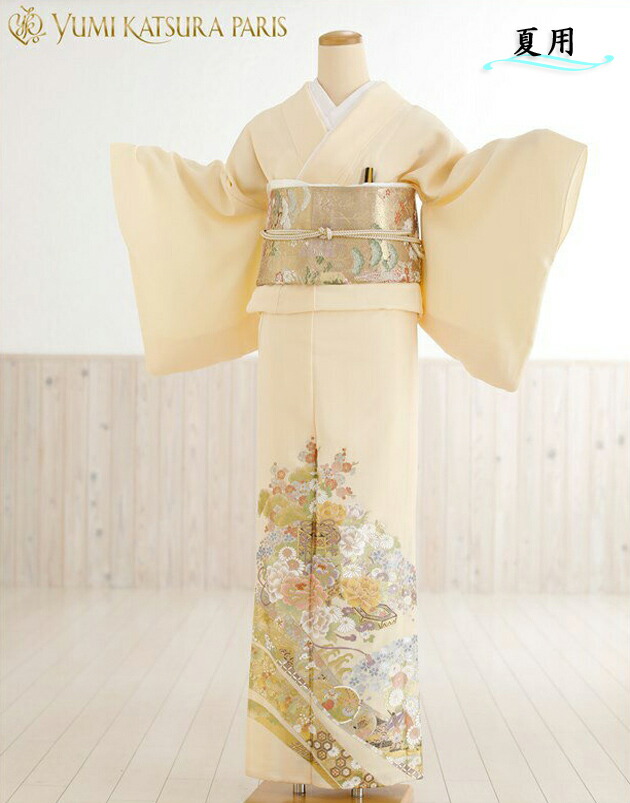 単衣 桂由美 色留袖レンタル sit117【夏用】五つ紋 結婚式 色留袖フルセット 華やか 若い 着物レンタル 単 高級ブランド 式典 親族 人気 留め袖 色留め袖 礼装 正絹 豪華「絢麗慶華」【fy16REN07】【レンタル】