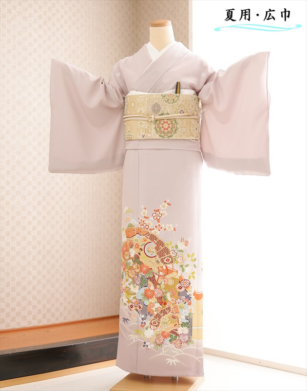 単衣 大きいサイズ 色留袖レンタル sih1019【夏用】五つ紋 13号～19号 結婚式 広幅 色留袖フルセット 華やか 若い 着物レンタル 単 高級ブランド 式典 親族 人気 色留め袖 正絹 豪華 tomesode kimono rental「かれん」 上品なピンクに吉祥束ね熨斗慶華【レンタル】