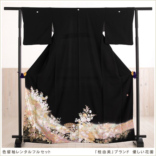 桂由美 留袖レンタル Ts212 黒いこと留袖レンタル しなやか花屋敷 フルセット 留め袖 お召し物レンタル 縁付 黒留袖 正絹 貸し付け御召しもの お母さま 早少女 キンドレッド 会堂 21 神前結婚式 素晴らしい刺しゅう 高等留袖 評判商標 エレガント Yumi Katsura Tomesode