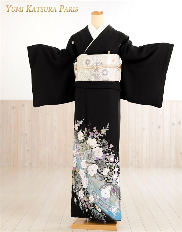 留袖 黒留袖 正絹 結婚式 レンタル】黒留袖 着物セット 桂由美 きもの フォーマル 高級