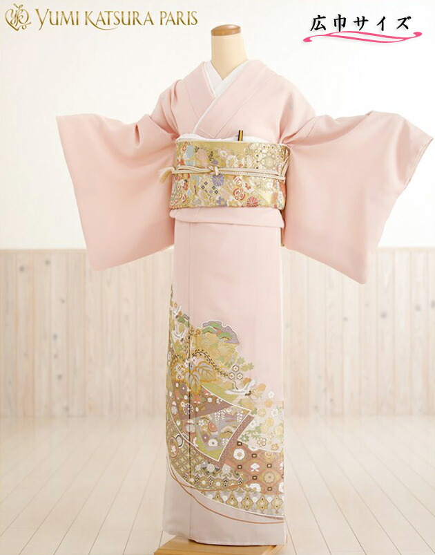 【大きいサイズ】色留袖レンタル「桂由美」ブランド 宝尽くし　ih1007【16点フルセット】留袖/レンタル色留め袖/着物レンタル/結婚式/色留袖/親族/正絹/母親/高級留袖/式典/表彰式/貸衣装/広巾/幅広/ＬＬサイズ/大きめ/人気【fy16REN07】