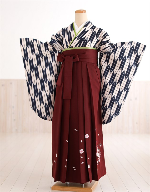 着物セット ネット限定 袴レンタル ４月 ３月 卒業式袴 大きめ小学生 文化祭 高校 謝恩会 女性 大人用 フルセットレンタル 専門学校 短大 大学 Oh5038 女 レンタル 袴 卒業式 人気 白紺に麗しの矢絣 エンジ袴 レンタル 春 Roomsocials Com