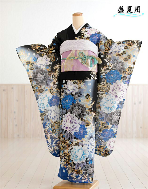 楽天市場】夏用【絽】振袖レンタル 赤地に慶びの古典絢爛華sf1217