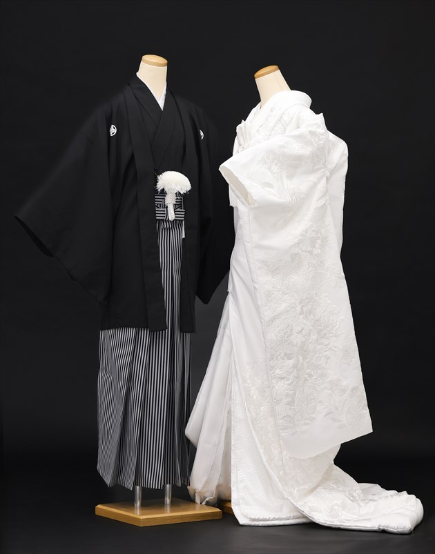 白無垢 ③ 12点フルセット　白打掛　花嫁衣装　婚礼衣装　和装婚　飛鶴　梅 白無垢・色打掛:U014 ピンク紫 飛鶴草花| 婚礼衣装レンタル