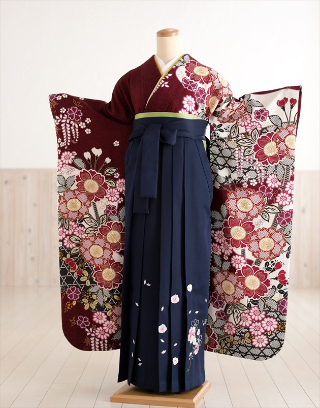 339逸品正絹【華やかブラック毬桜】金糸【振り袖6点フルセット】卒業謝恩会 imgrc0070140662.jpg