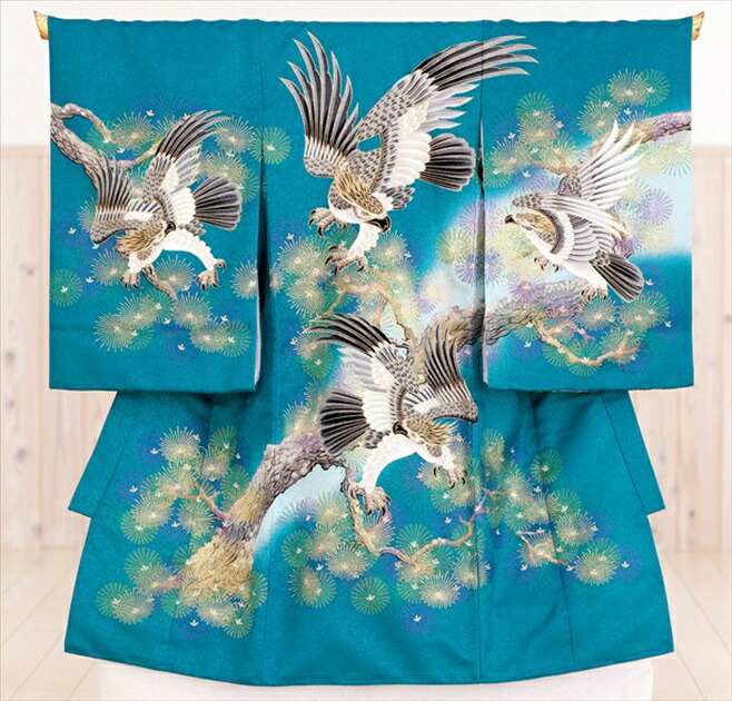 楽天市場】【レンタル】男の子レンタル産着 紺ブルーに飛翔鷹 md2017