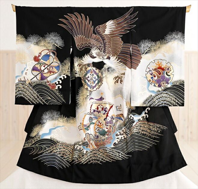 楽天市場】【レンタル】男の子レンタル産着 紺ブルーに飛翔鷹 md2017