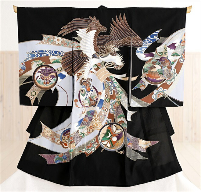 楽天市場】【レンタル】男の子レンタル産着 紺ブルーに飛翔鷹 md2017