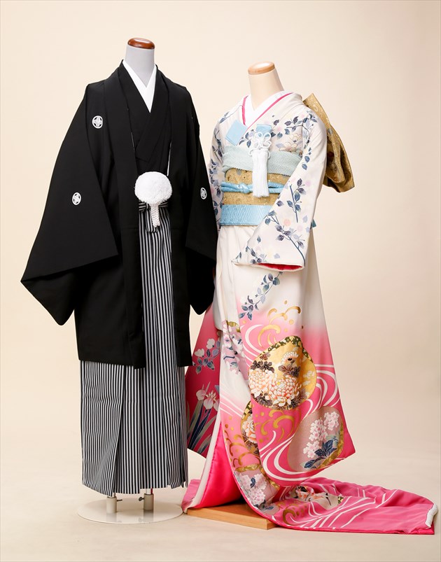 日本限定 17年入荷 引き振袖レンタル 花嫁衣装 結婚式や披露宴のお色直し 前撮りに 引き振袖レンタル 花嫁衣装 ホワイトピンク 引き振袖レンタル 花嫁衣装 ホワイトピンク 華燭季節の吉祥華 レディースファッション Hf004 紋付セット 結婚式 神前式