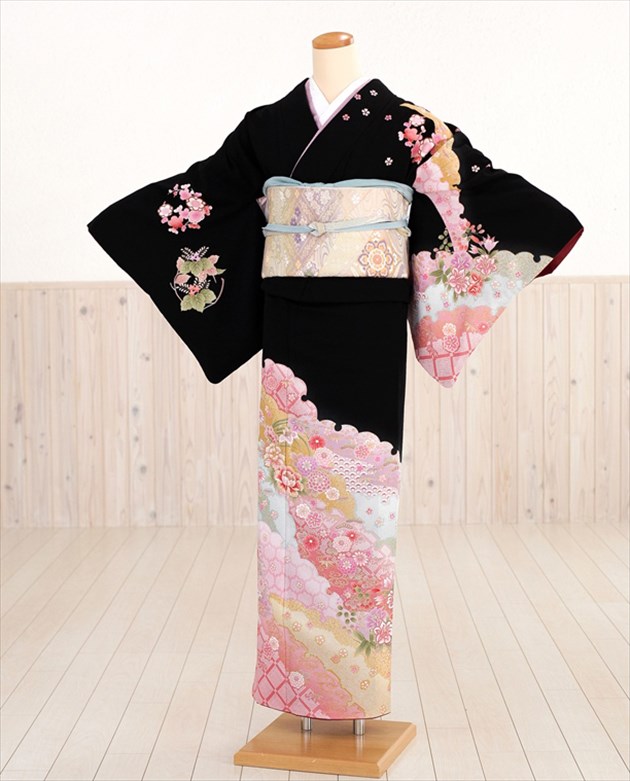 訪問着　フルセット　花籠　金彩加工　控えめな綺麗さ　地紋　入学式　七五三　L2 楽天市場】単衣 訪問着 sh1025 訪問着レンタル 結婚式 訪問着