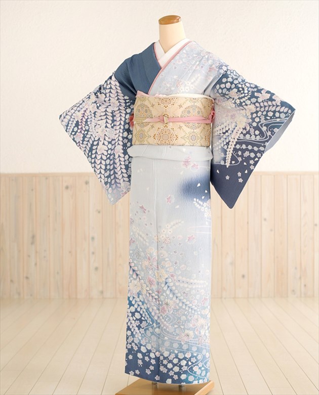 訪問着　フルセット　花籠　金彩加工　控えめな綺麗さ　地紋　入学式　七五三　L2 訪問着 フルセット 花籠 金彩加工 控えめな綺麗さ 地紋 入学式