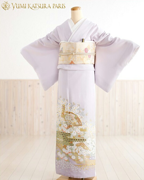 桂由美【色留袖】色留袖レンタル　繚花と舞扇 it035【16点フルセット】/レンタル色留袖/着物レンタル/結婚式/五つ紋/正絹/貸衣装/式典/親族/人気/姉/母親/叙勲/留め袖/色留め袖/紫/品/高級/Yumi Katsura/礼装【smtb-k】【kb】【fy16REN07】 18,104円