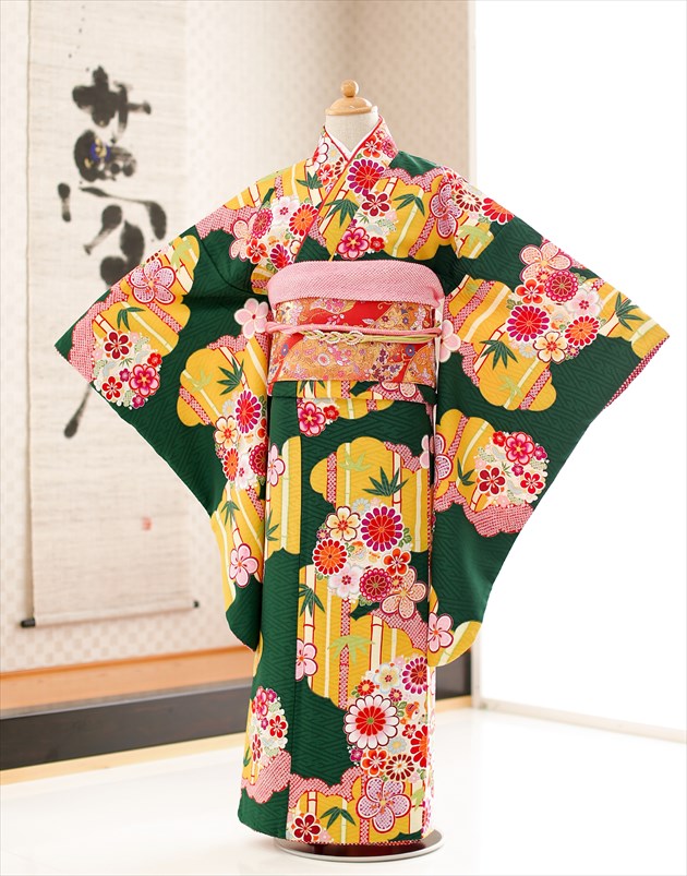 お坊っちゃんお召しもの賃借 「式部浪漫」ブランド名 緑であることに名文彩花 jk0111【御姉さんフルセット賃借】/13まいり/御芽出度/十三参り賃借/10歳/11歳/12歳/13歳/卒式/御姉さん/でき事/告げ知らせる会/貸お召しもの/二分の一成年者式/お坊っちゃん振袖/ 【fy16REN07】