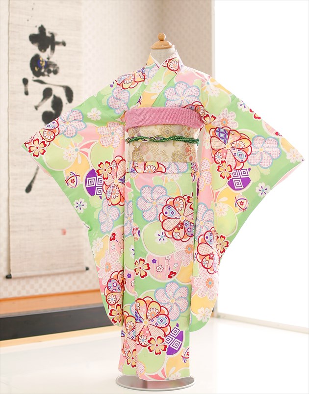 お坊っちゃんお召しもの賃借 「しゃれっこ」ブランド名 菩提樹緑であることに慶彩花 jk0114【御姉さんフルセット賃借】/13まいり/御芽出度/十三参り賃借/10歳/11歳/12歳/13歳/卒式/御姉さん/でき事/告げ知らせる会/貸お召しもの/二分の一成年者式/お坊っちゃん振袖/ 【fy16REN07】