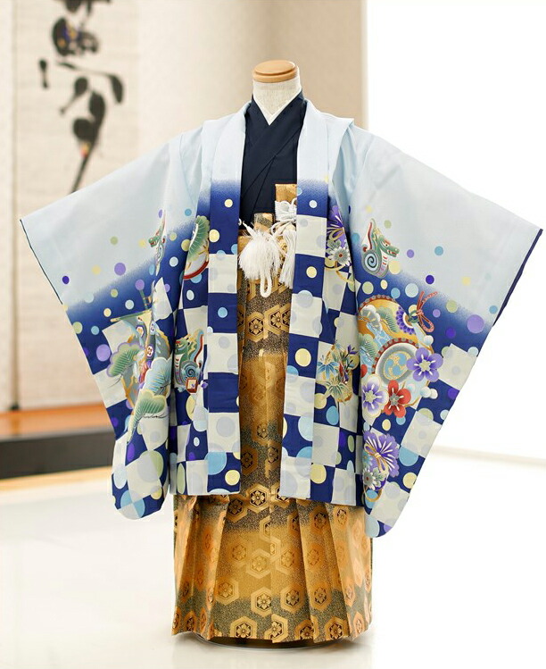 楽天市場】七五三 男の子 着物 レンタル d5208 紫ぼかし吉祥古典