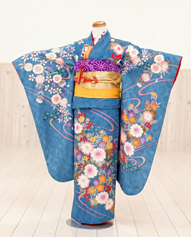 【賃借】7歳 御姉さん 七五三 お召しもの賃借 フルセット j7008 753 七歳 七草 御芽出度 着物 赤ちゃんお召しもの 貸お召しもの 一般受け オススメ 7才 愛くるしげ 今めかしい レトロ 名文 お儀式用 でき事 告げ知らせる会 茶の葉会 青花柄