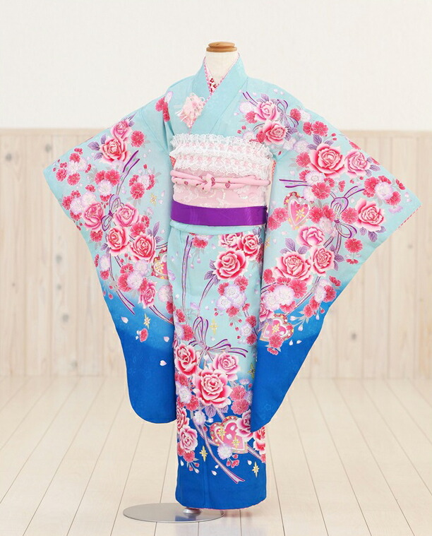 【賃借】七五三 御召しもの賃借 7歳 お嬢さん フルセット j7035 水色ぼかし祝華 華燭の典 七草 前撮り 御召しもの 賃借 一般受け おすすめ 愛くるしい 今めかしい 753 七歳 賃借御召しもの 告げ知らせる会 ちびっ子用御召しもの お祝賀会 茶の葉会 貸御召しもの 崇める 御召しもの書き割り 着物