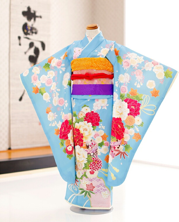 七五三 昭和レトロ 着物セット 昭和レトロセット】 七五三 7歳女の子 小物セット 朱地 51528