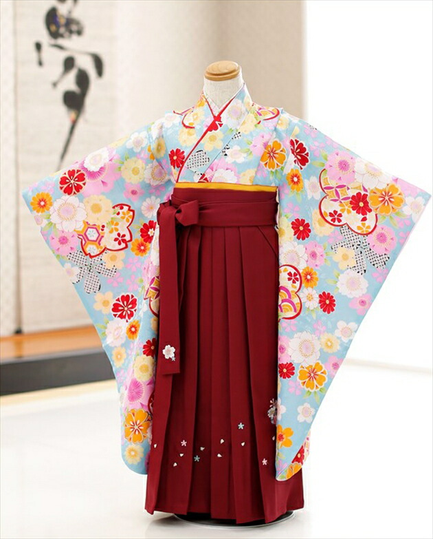 【いつき】女の子袴　ハンドメイド　ながれ桜ブルー×古代紫 楽天市場】卒業式 袴 卒業袴 レディース 袴 単品 ぼかし
