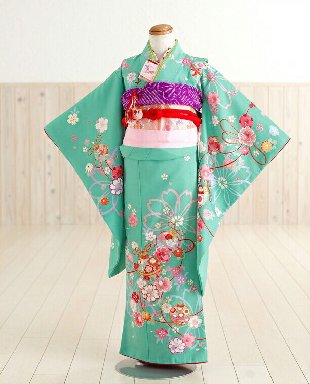 楽天市場】5歳女の子（小さめ7歳）七五三レンタル ピンク×緑に祝いの