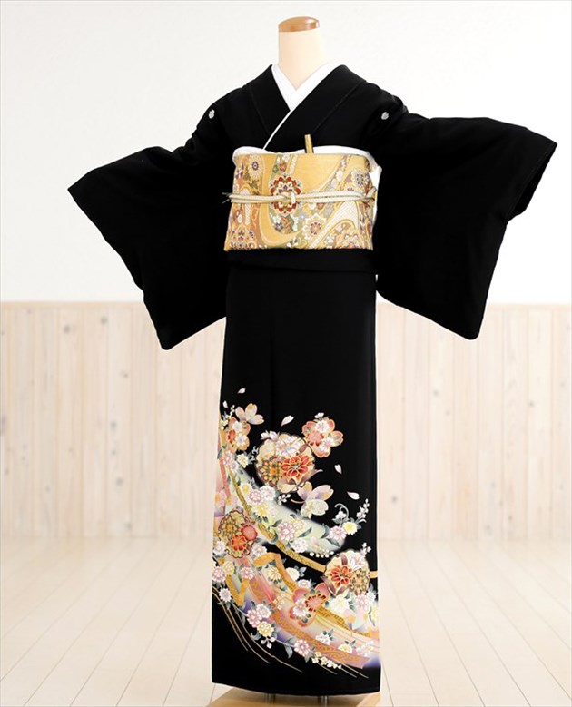 留袖レンタル【黒留袖】慶びの華喜舞と吉祥雪輪 ts032【16点フルセット】黒留袖レンタル/留め袖/レンタル留袖/着物レンタル/結婚式/正絹/貸衣装/チャペル/母親着物/姉/妹/列席/ハイクラス/とめそで tomesode【レンタル】【fy16REN07】