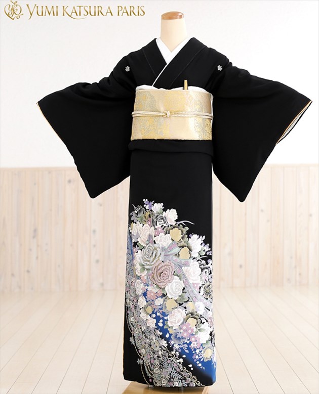 桂由美 留袖賃借 ts034-2 黒留袖賃借 薔薇の王家【賃借 黒留袖】【留め袖】【貸お召しもの】【御芽出度】留袖賃借【留袖フルセット】新品足袋差し上げ物【お上さん着物】【お母さん】一般受け ブランド名 晴れ晴れしい 御前上等【fy16REN07】【賃借】