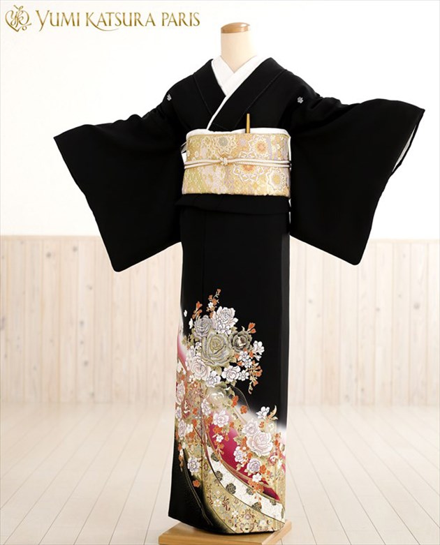 B09週末限定価格！☆USED美品☆ 「3L」 暈し染め 金彩 黒留袖6点セット 楽天市場】桂由美【留袖レンタル】【黒留袖レンタル】黄金のシーン
