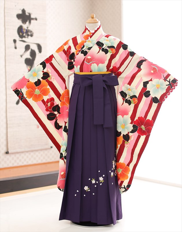 楽天市場】卒業袴レンタル 女の子 小学校卒業式 正絹着物 h0259