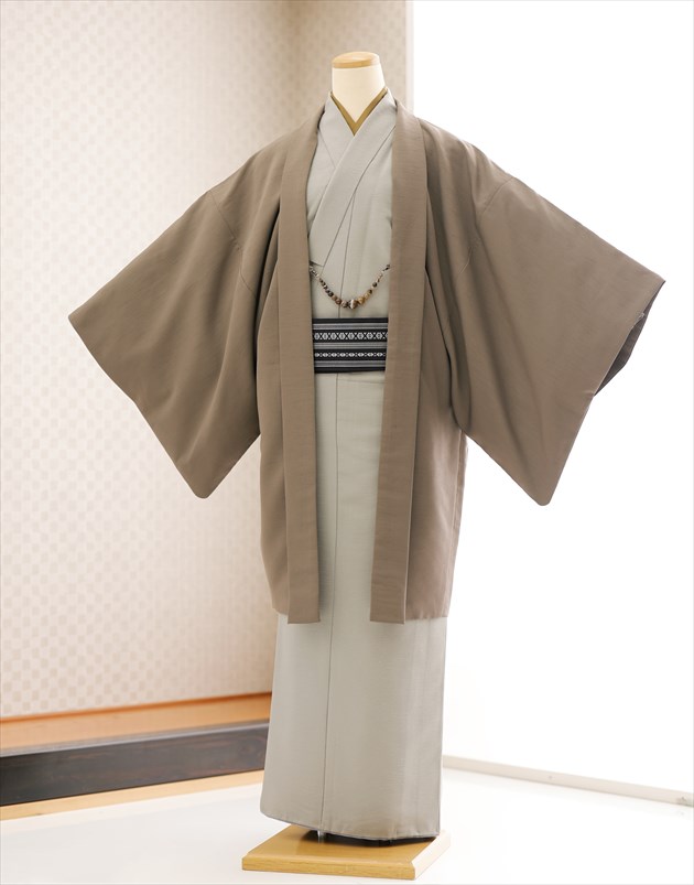 【レンタル】成人式 着物レンタル 男 kmo013s 着流しレンタル ワンタッチ着付け かんたん着付け フルセット 男性着物 メンズ 人気 粋 レトロ モダン おしゃれ 二十歳のつどい 正月 イベント 和服 kimono 2027年 くすみブラウン×スタイリッシュモダン【fy16REN07】