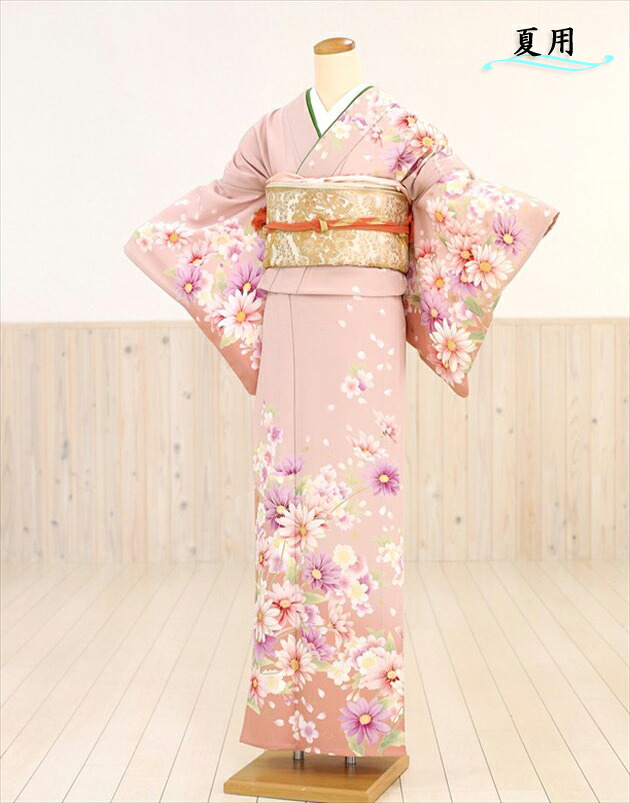 単衣　訪問着レンタル　sh1005　訪問着レンタル　結婚式　訪問着レンタル　夏用　訪問着レンタル　単　訪問着レンタル　お宮参り　訪問着レンタル　６月～９月　着物レンタル　ママ　母　母親　上品な淡ピンクに幸華の香り【fy16REN07】｜貸衣裳　ぽえむ